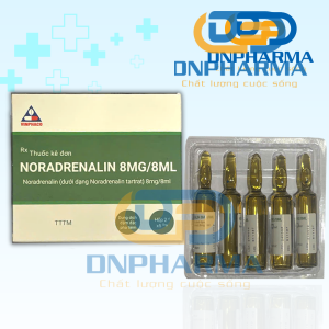 Noradrenalin 8mg/8ml Thuốc trị huyết áp cấp